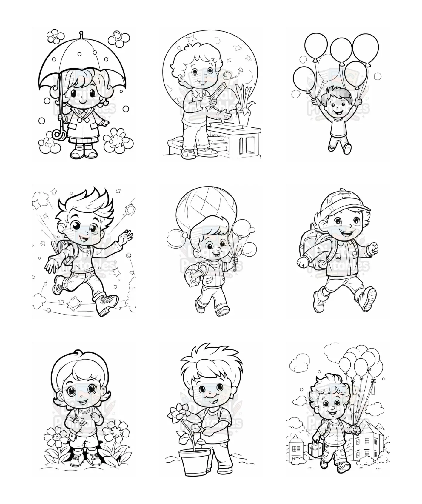 Cartoon Kid Coloring Book