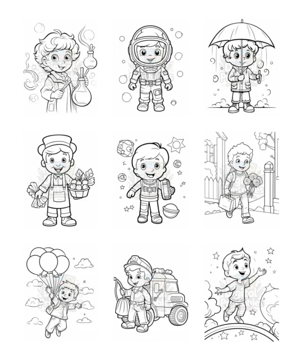 Cartoon Kid Coloring Book