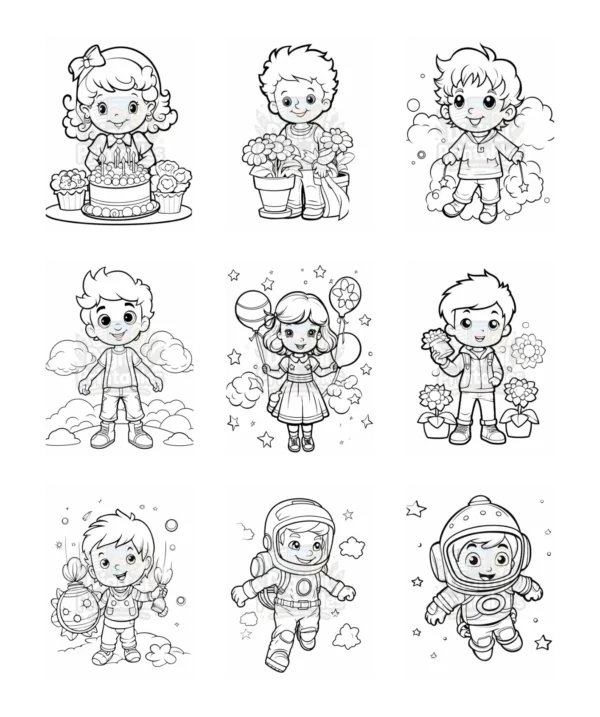 Cartoon Kid Coloring Book
