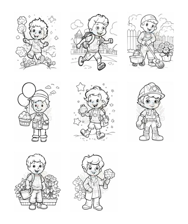 Cartoon Kid Coloring Book