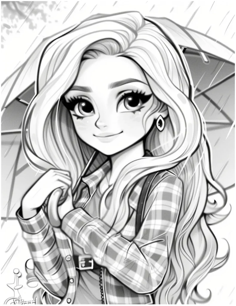 Girl in rain