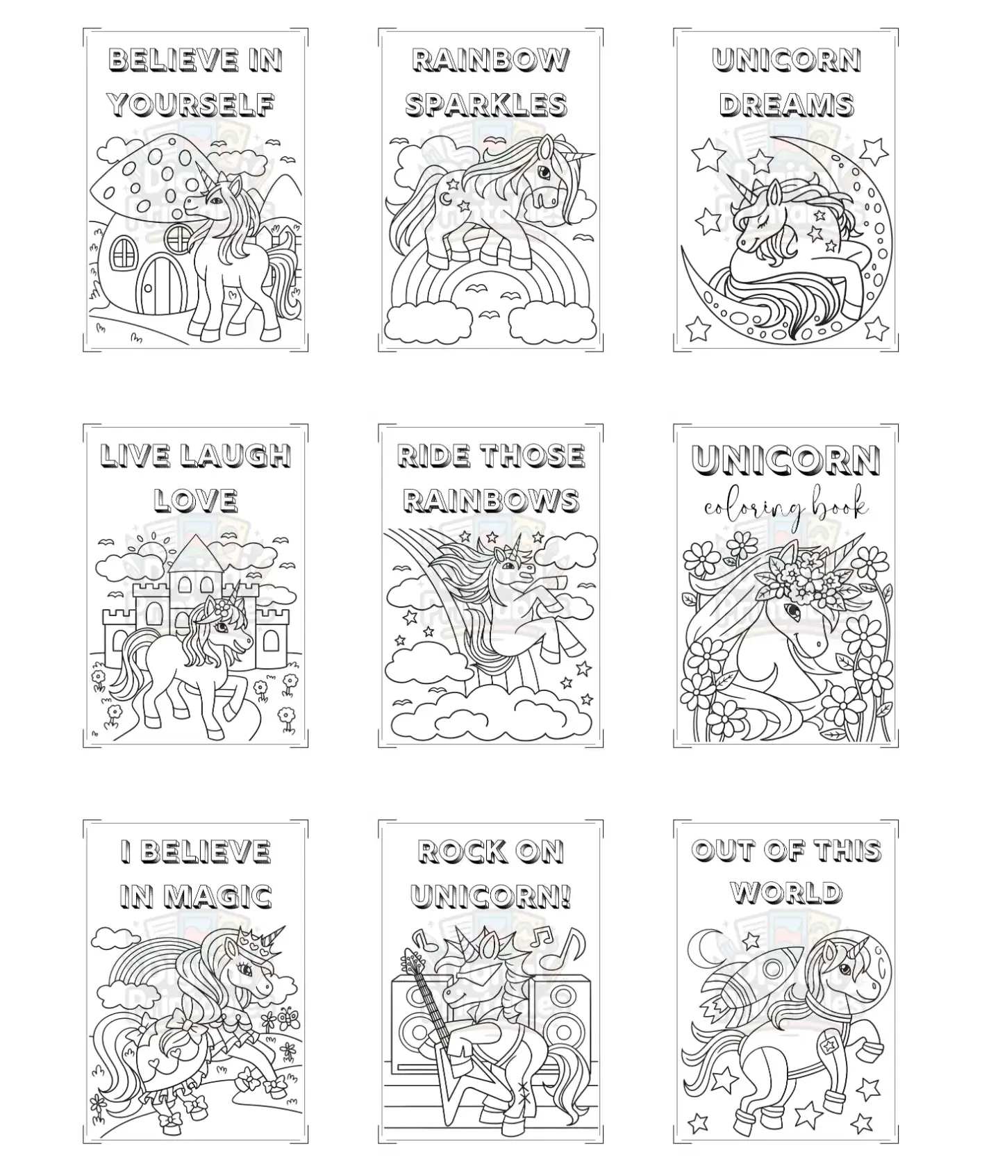 unicorn coloring book