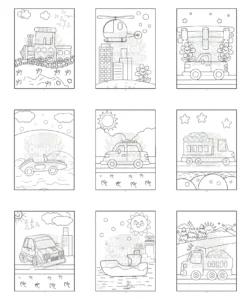 Vehicle Coloring Book 1