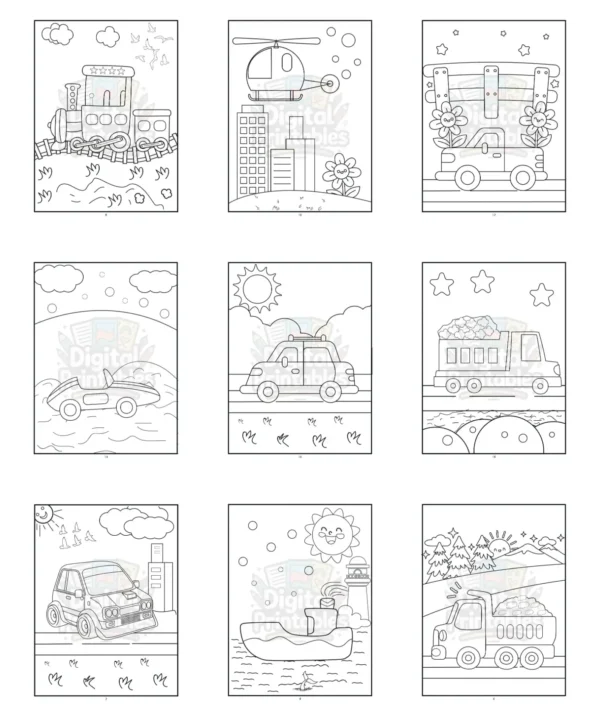 Vehicle Coloring Book 1