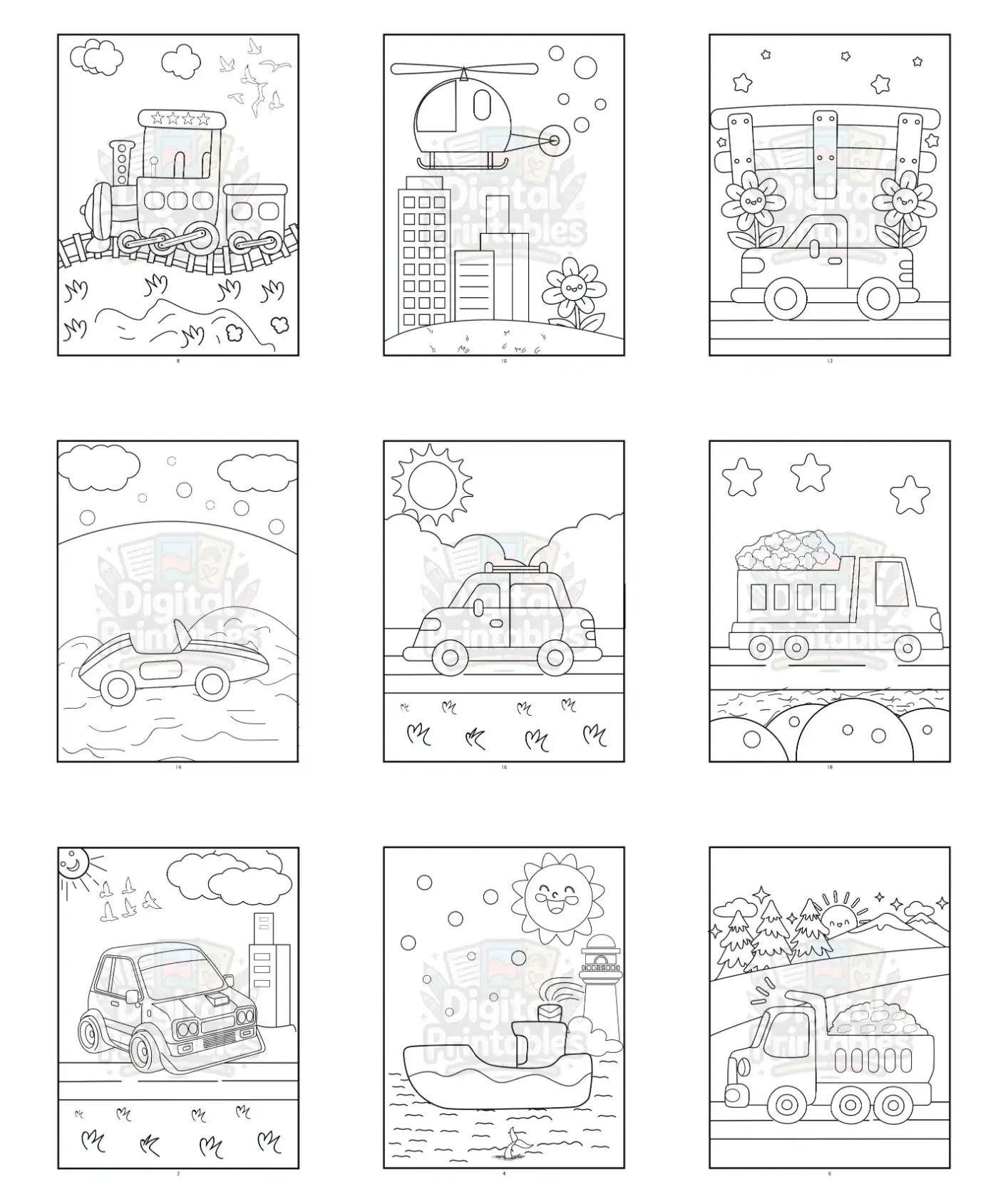 Vehicle Coloring Book 1